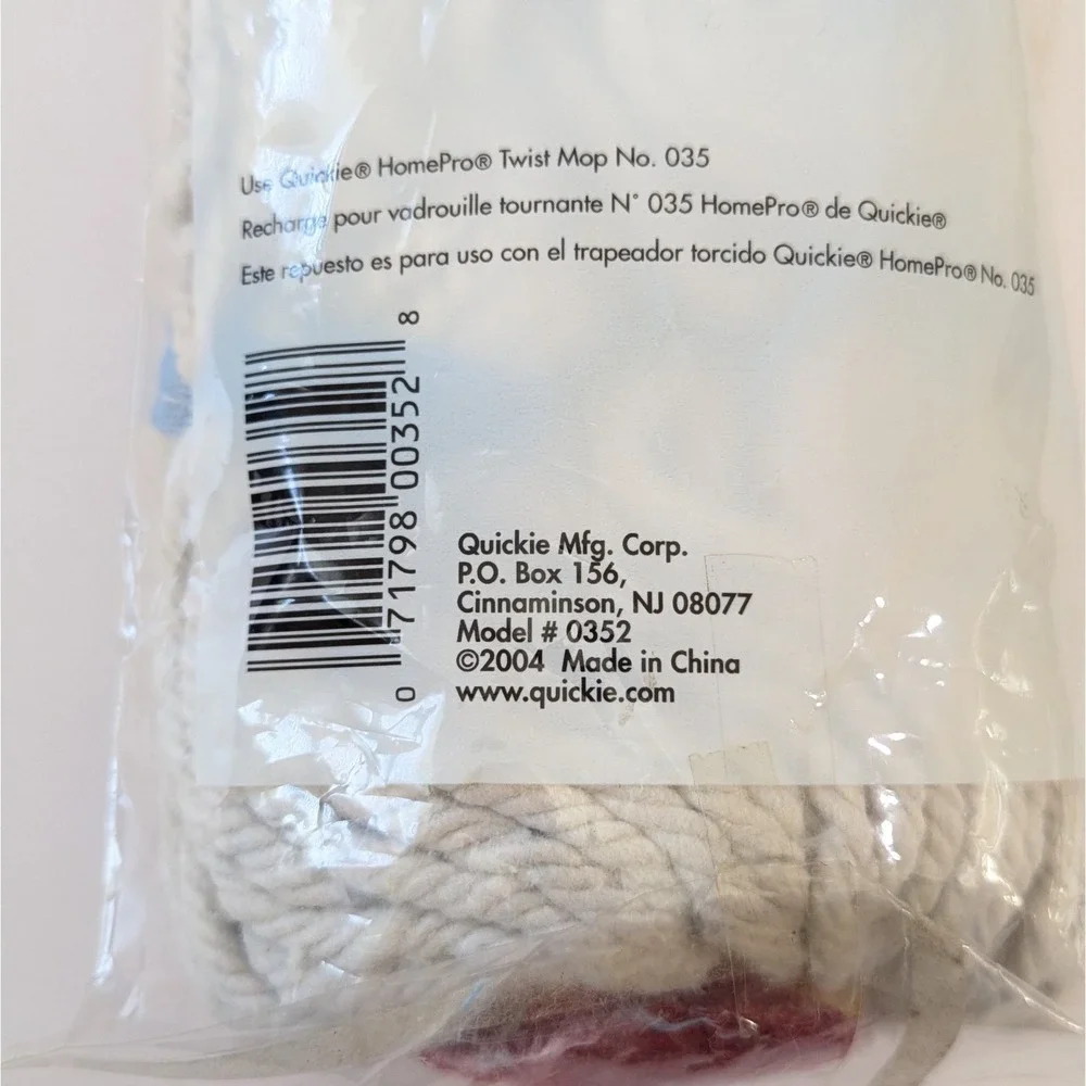 Quickie HomePro Twist Mop Refill #0352 Cotton New Old Stock 2004